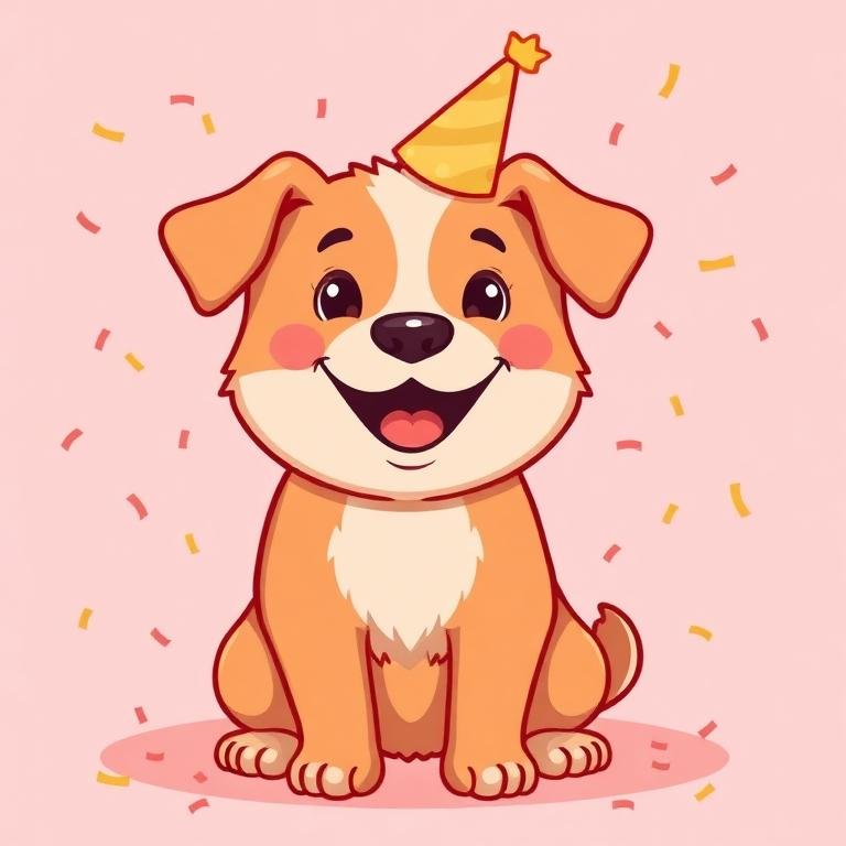 Happy party dog